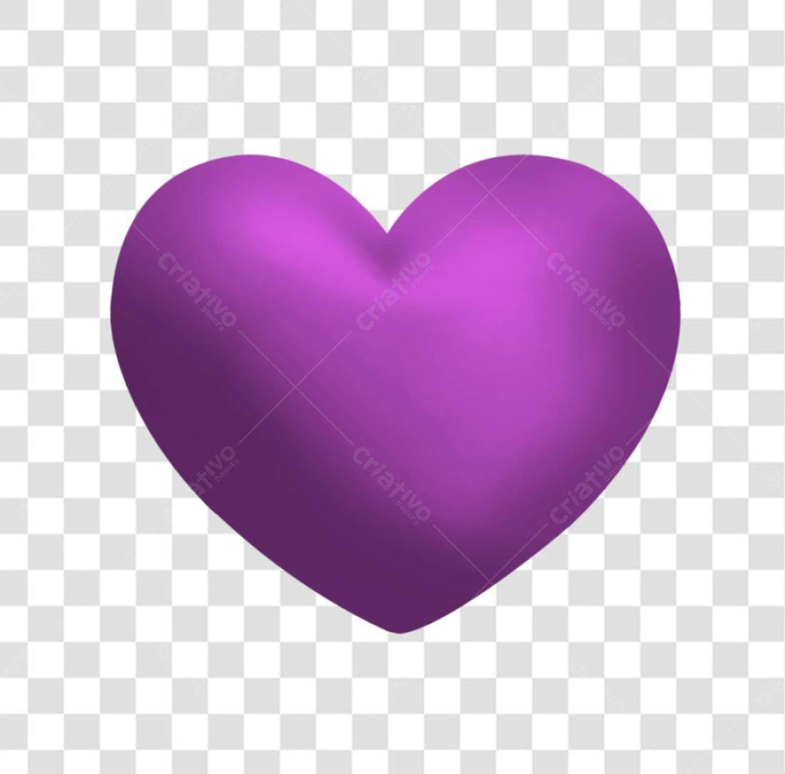 Icone Dia dos Namorados Coração Roxo PNG com fundo transparente