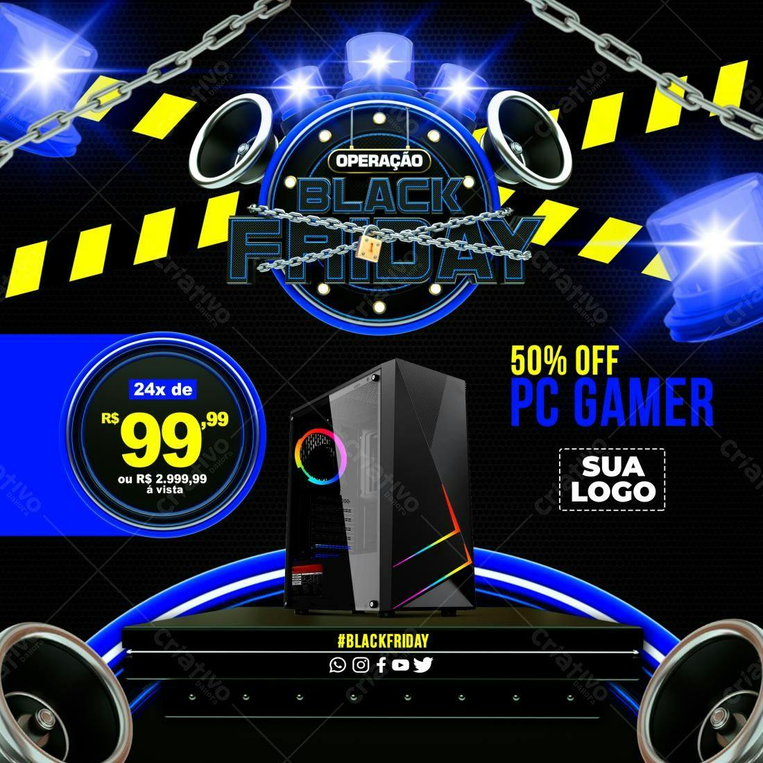 Flyer Black Friday PC Gamer PSD Editável