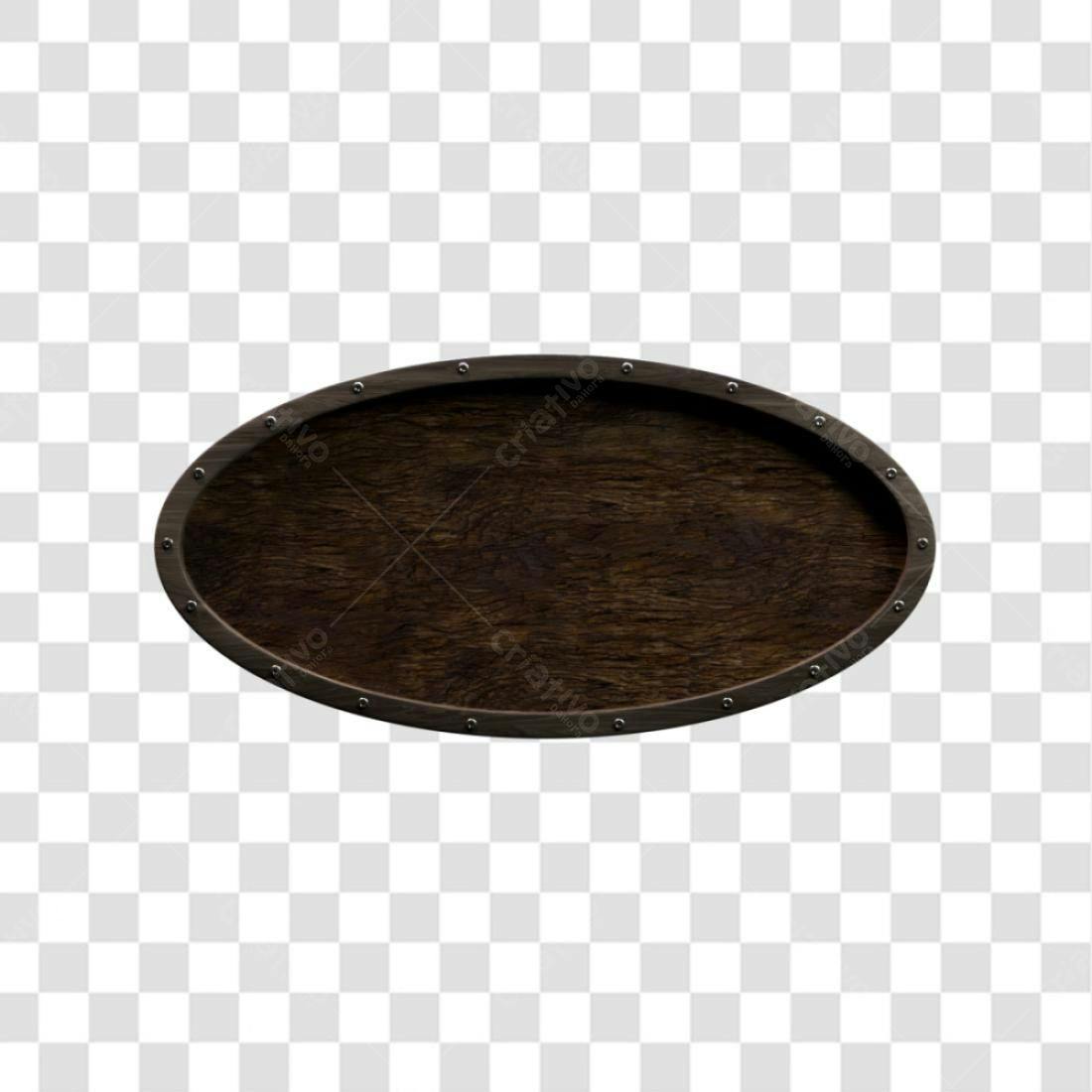 Placa oval de madeira PNG com fundo transparente