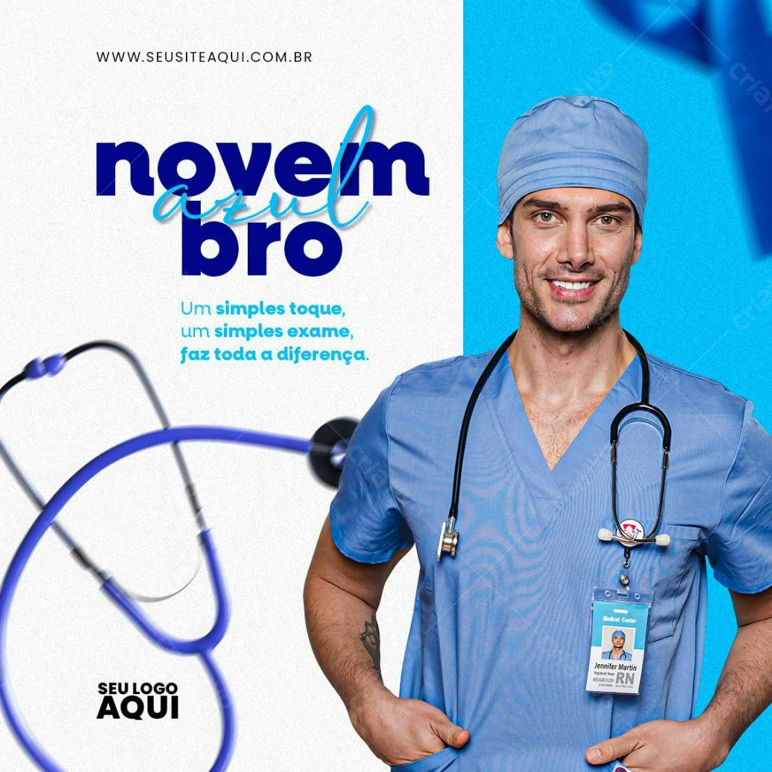 Flyer Novembro Azul PSD Editável
