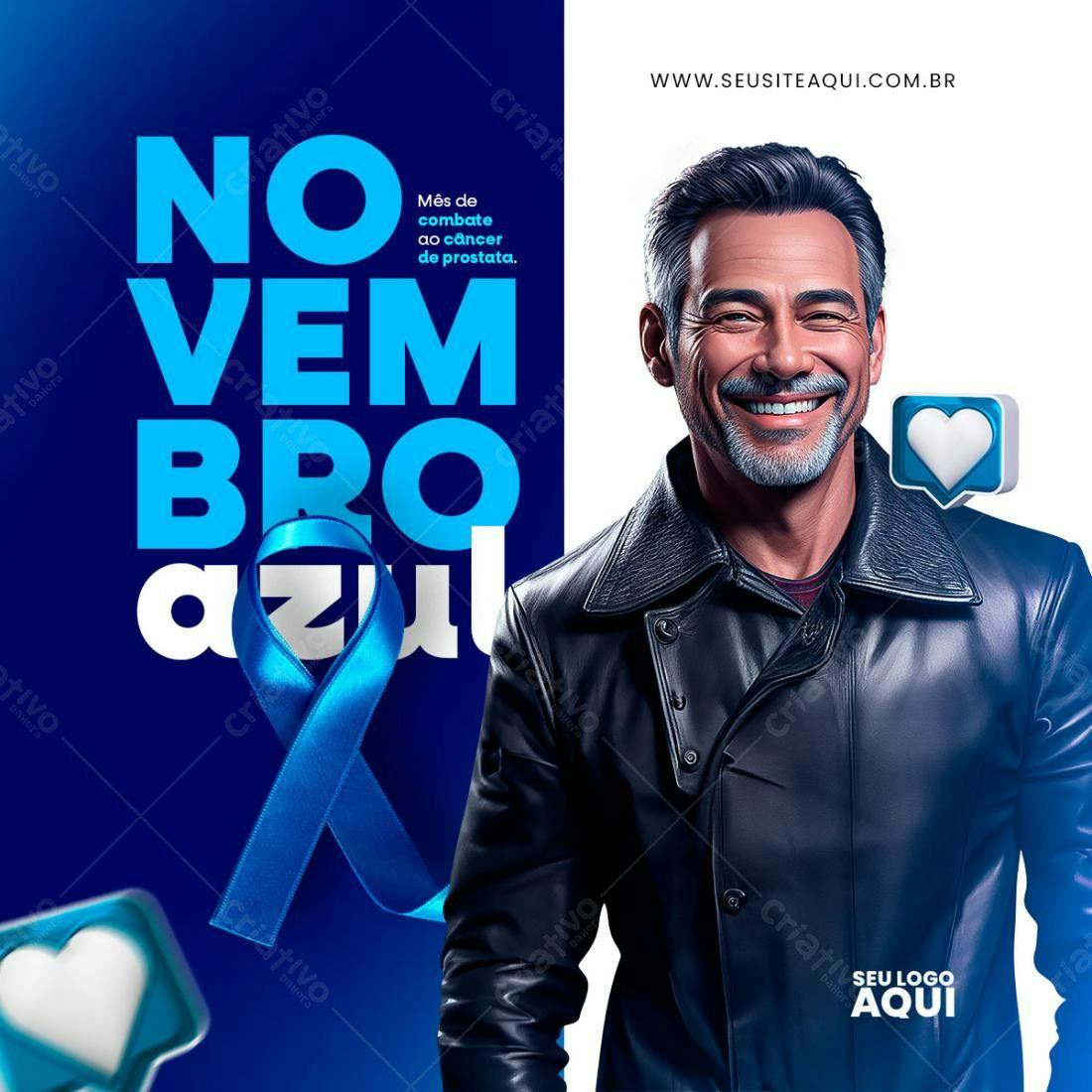 Postagem Novembro Azul PSD Editável