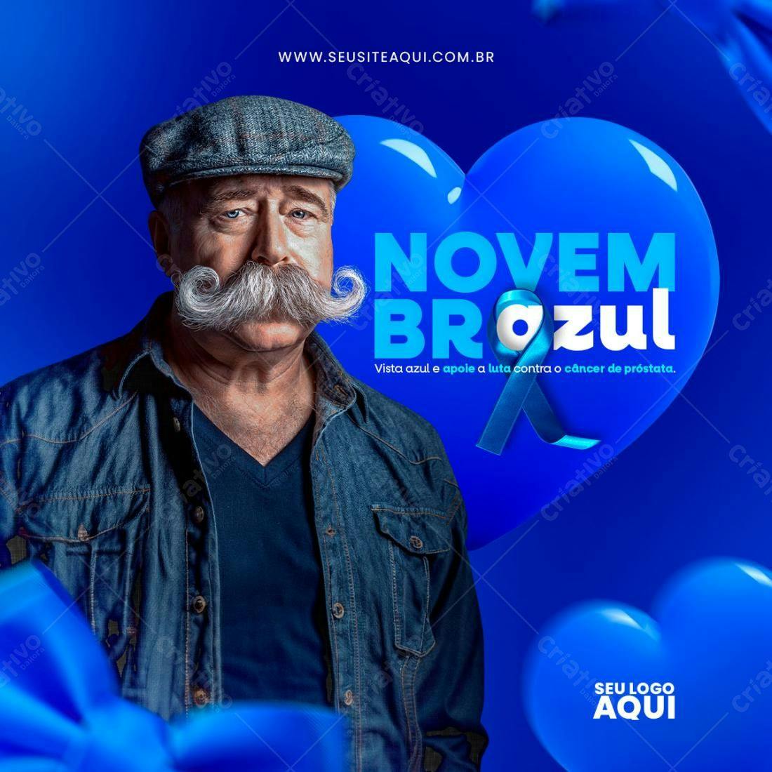 Post para Novembro Azul PSD Editável