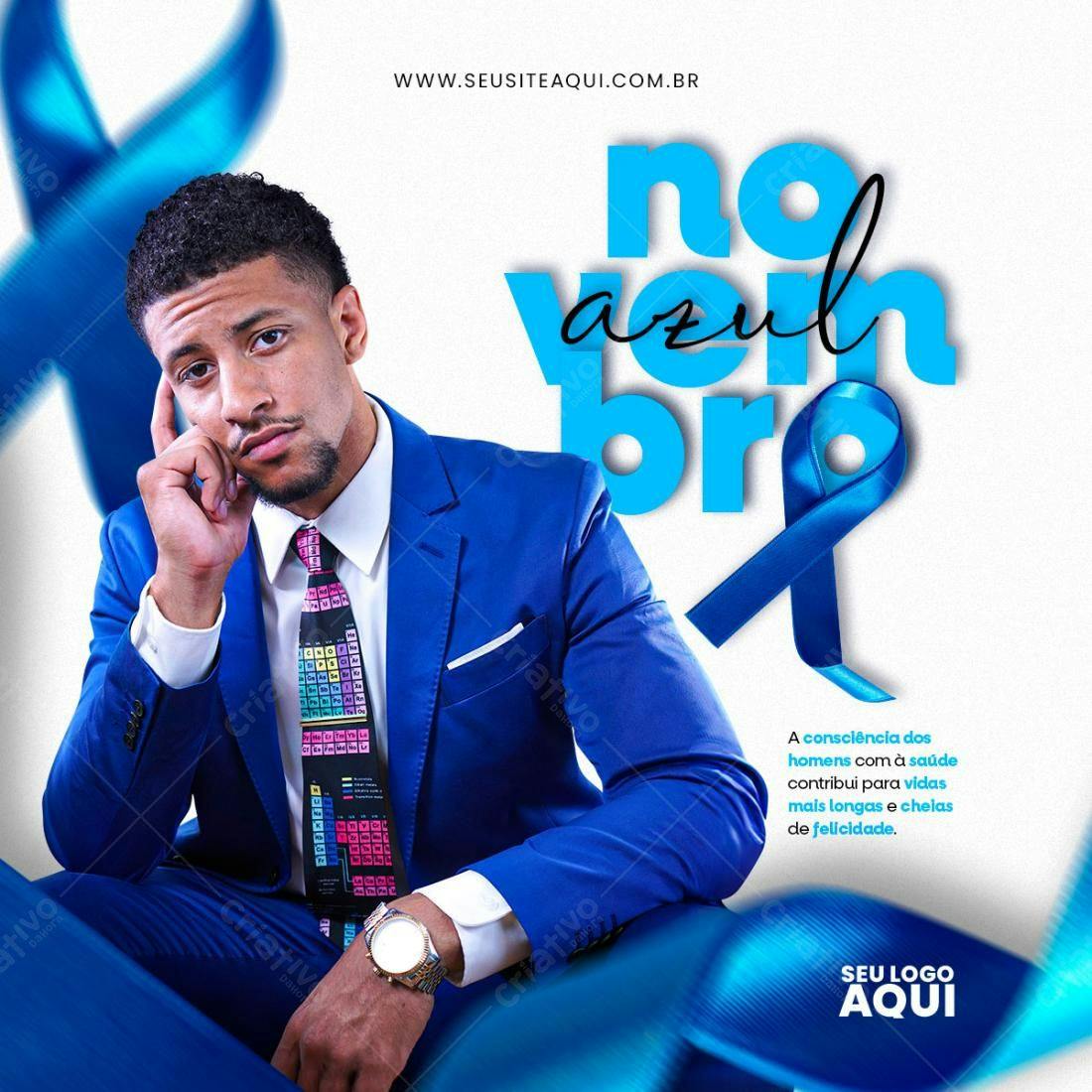 Flyer Novembro Azul PSD Editável
