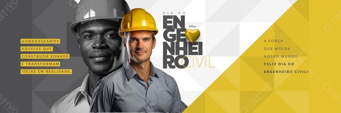 Banner Dia do Engenheiro Civil PSD Editável
