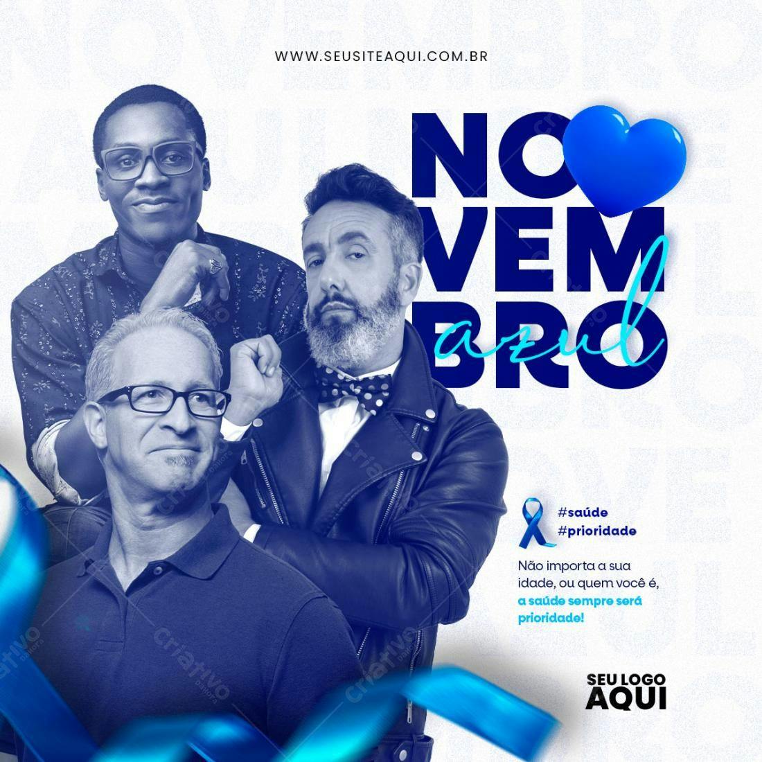 Flyer Novembro Azul PSD Editável