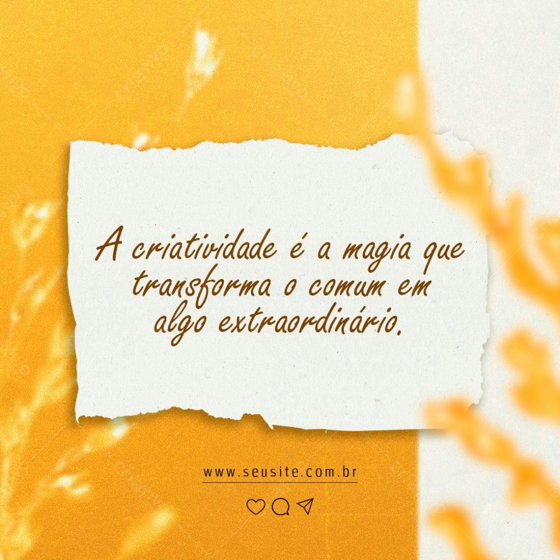 Post para Instagram com Frase Motivacional PSD Editável