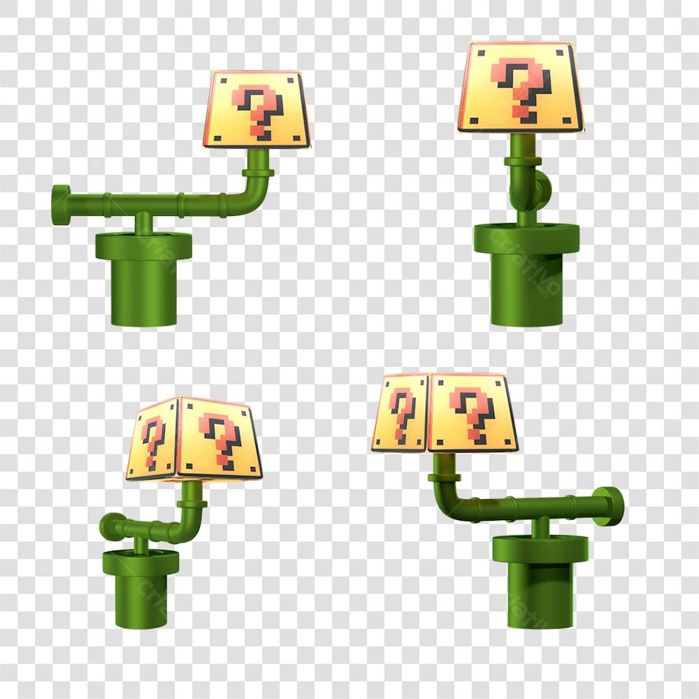 Lampada Abajur Super Mario 3D Png