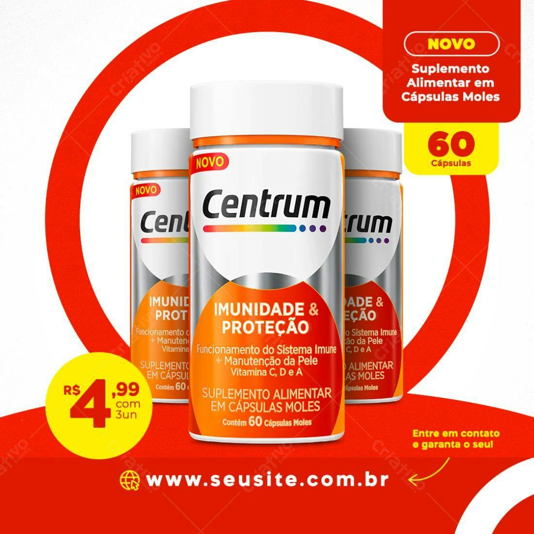 Flyer para Suplemento Centrum PSD Editável
