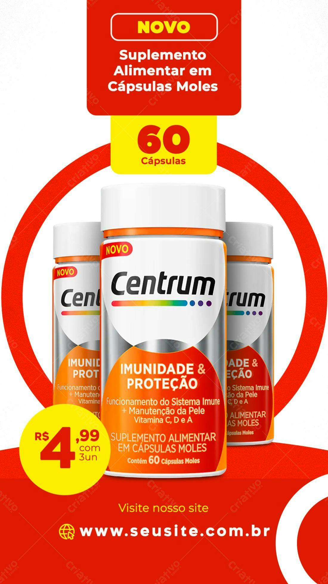 Flyer Suplemento Alimentar Centrum PSD Editável