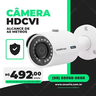 Camera hdcvi intelbras loja de equipamentos de vigilância psd editável