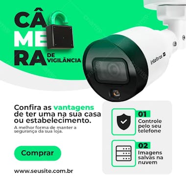 Camera de segurança loja de equipamentos de vigilância psd editável