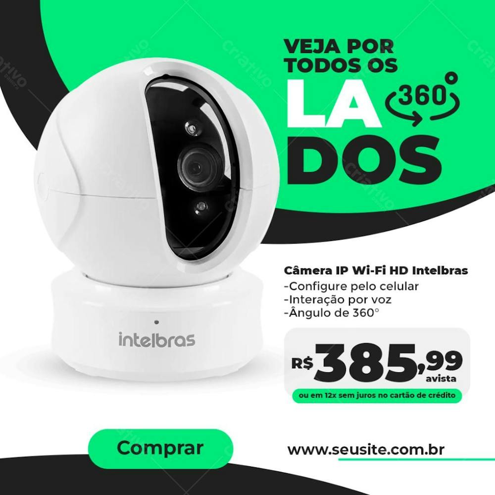 Camera Ip Wi Fi Intelbras Loja De Equipamentos De Vigilância Psd Editável