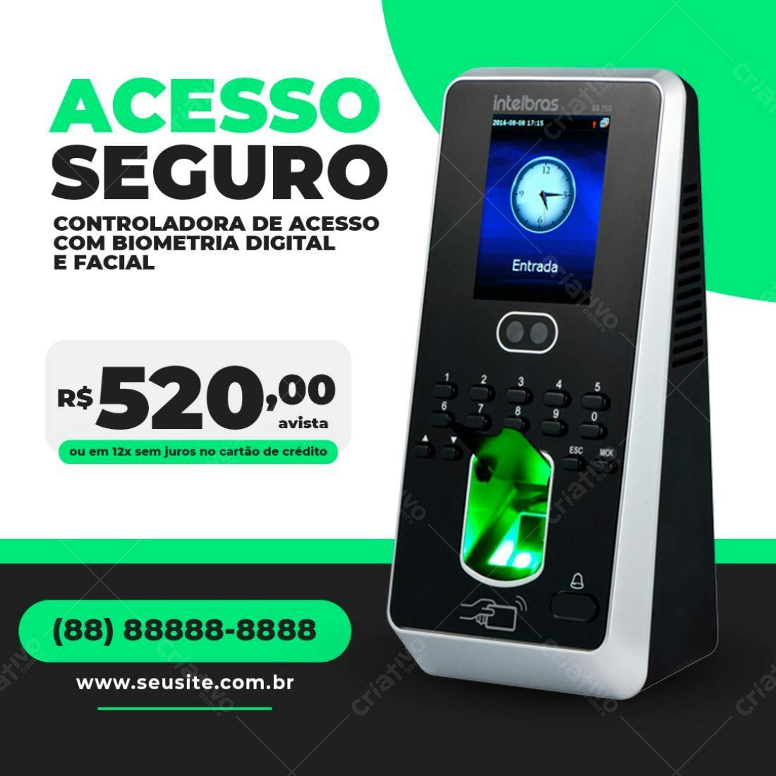 Flyer Controladora de Acesso Biométrica PSD Editável