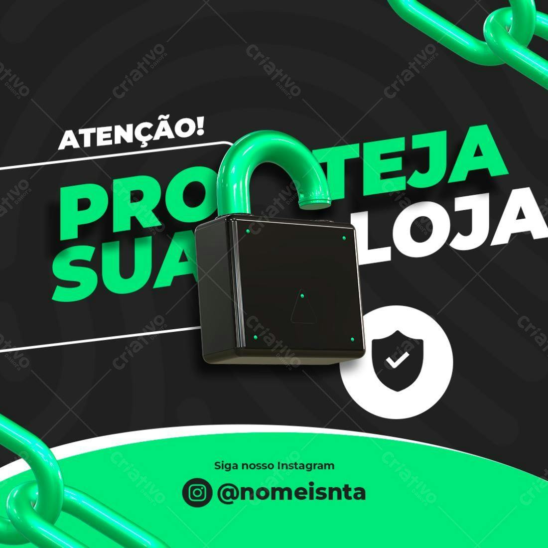 Post para Redes Sociais Segurança Loja PSD Editável