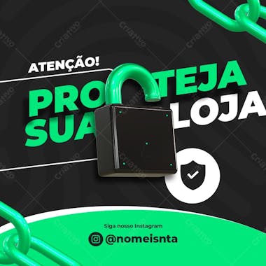 Loja de equipamentos de vigilância social media psd editável