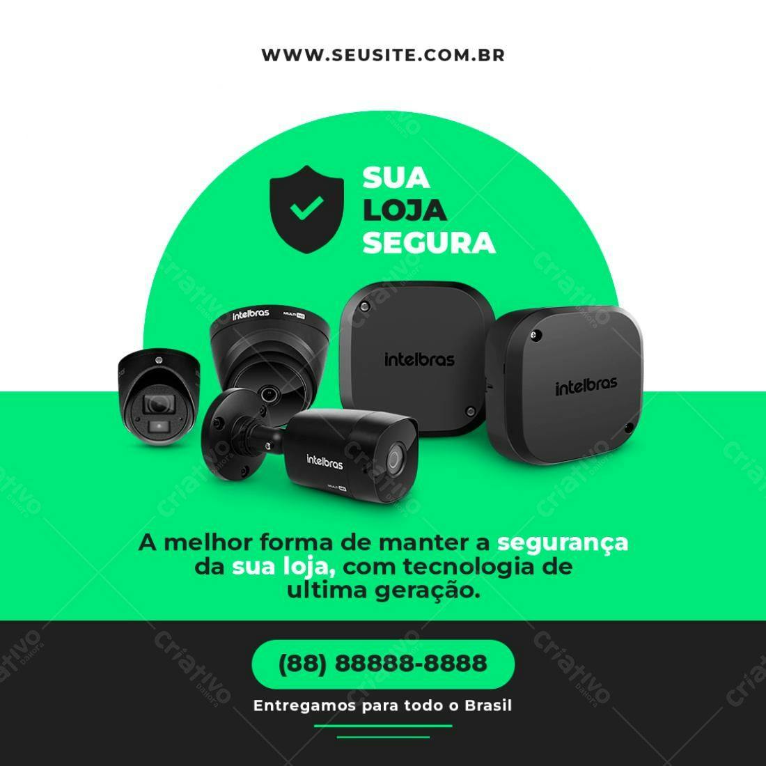 Banner Segurança Loja Intelbras PSD Editável