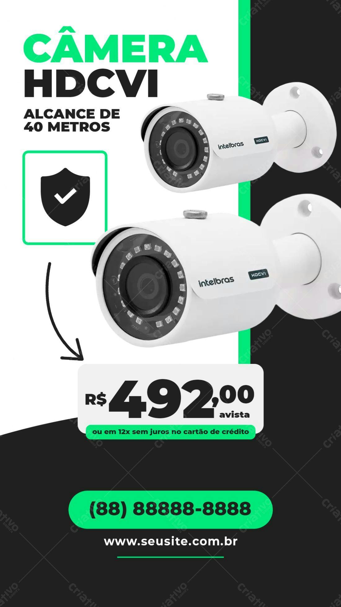 Flyer para Promoção de Câmera HD-CVI Intelbras PSD Editável