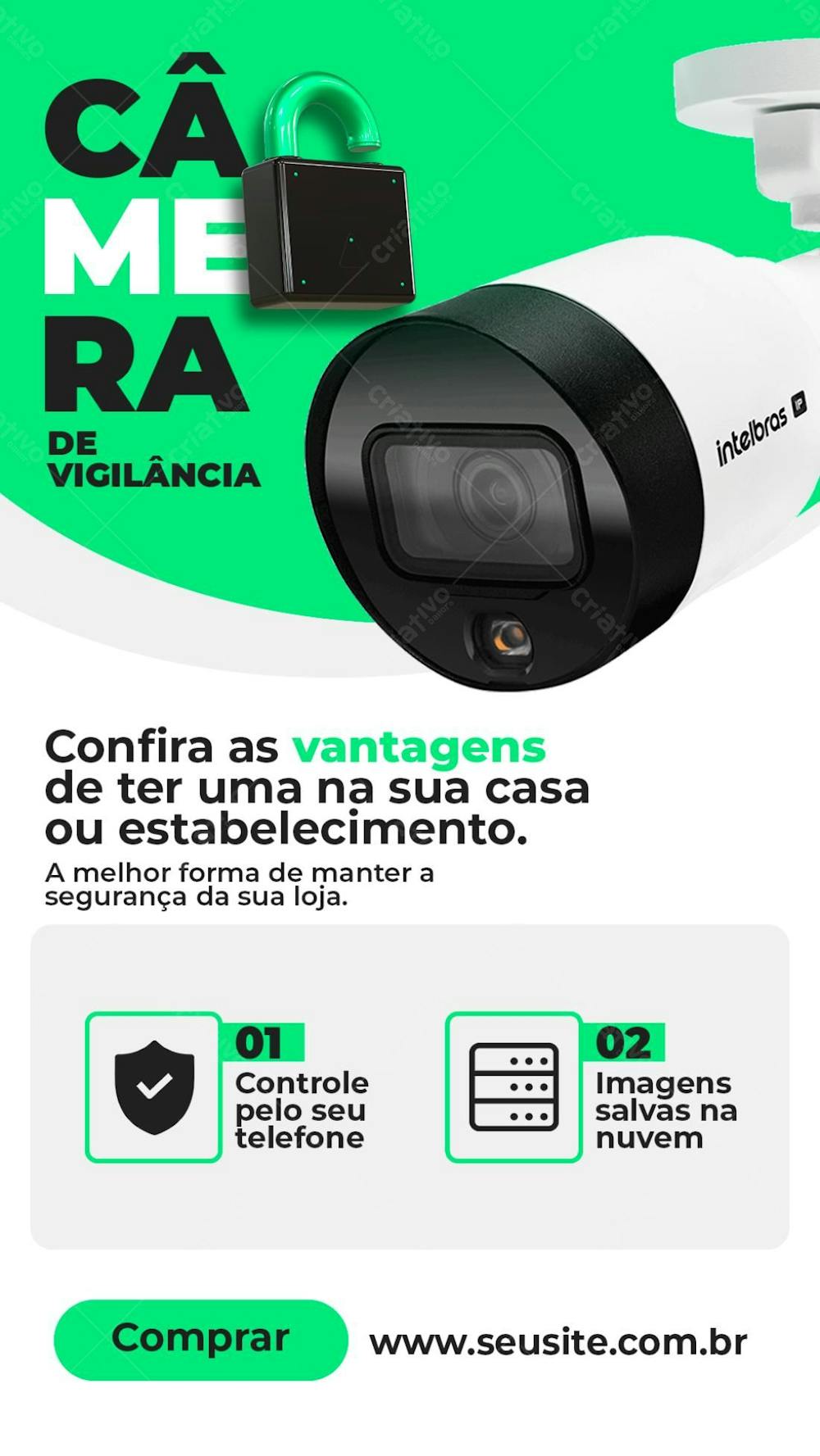 Stories Camera De Segurança Loja De Equipamentos De Vigilância Psd Editável