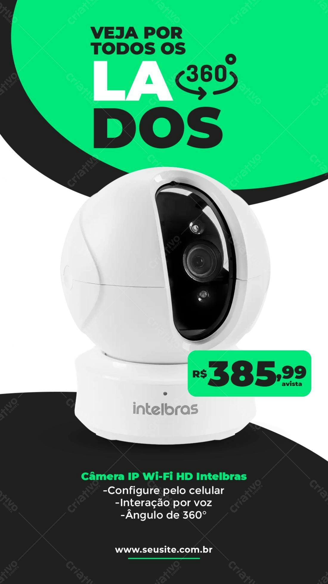 Flyer para Promoção de Câmera Intelbras 360° PSD Editável