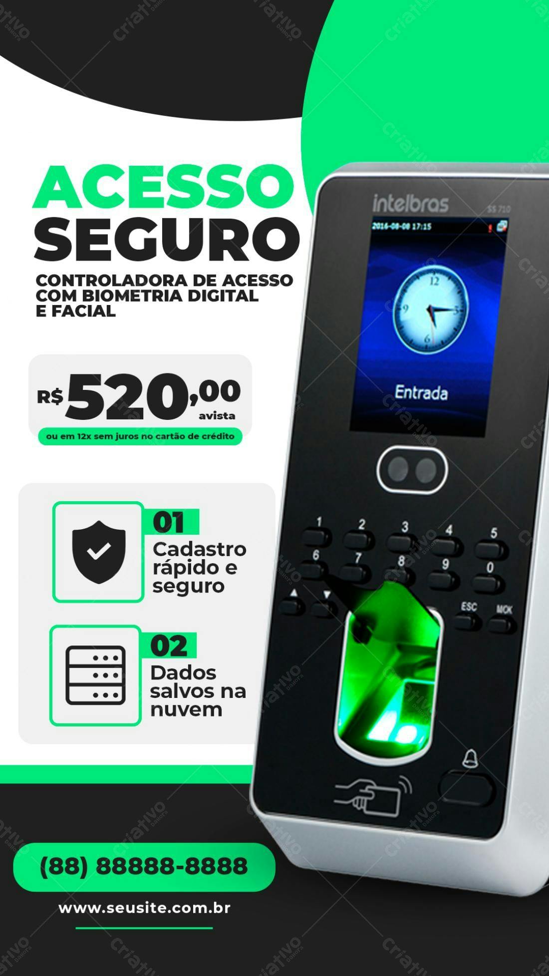 Flyer Controladora de Acesso Biométrico PSD Editável
