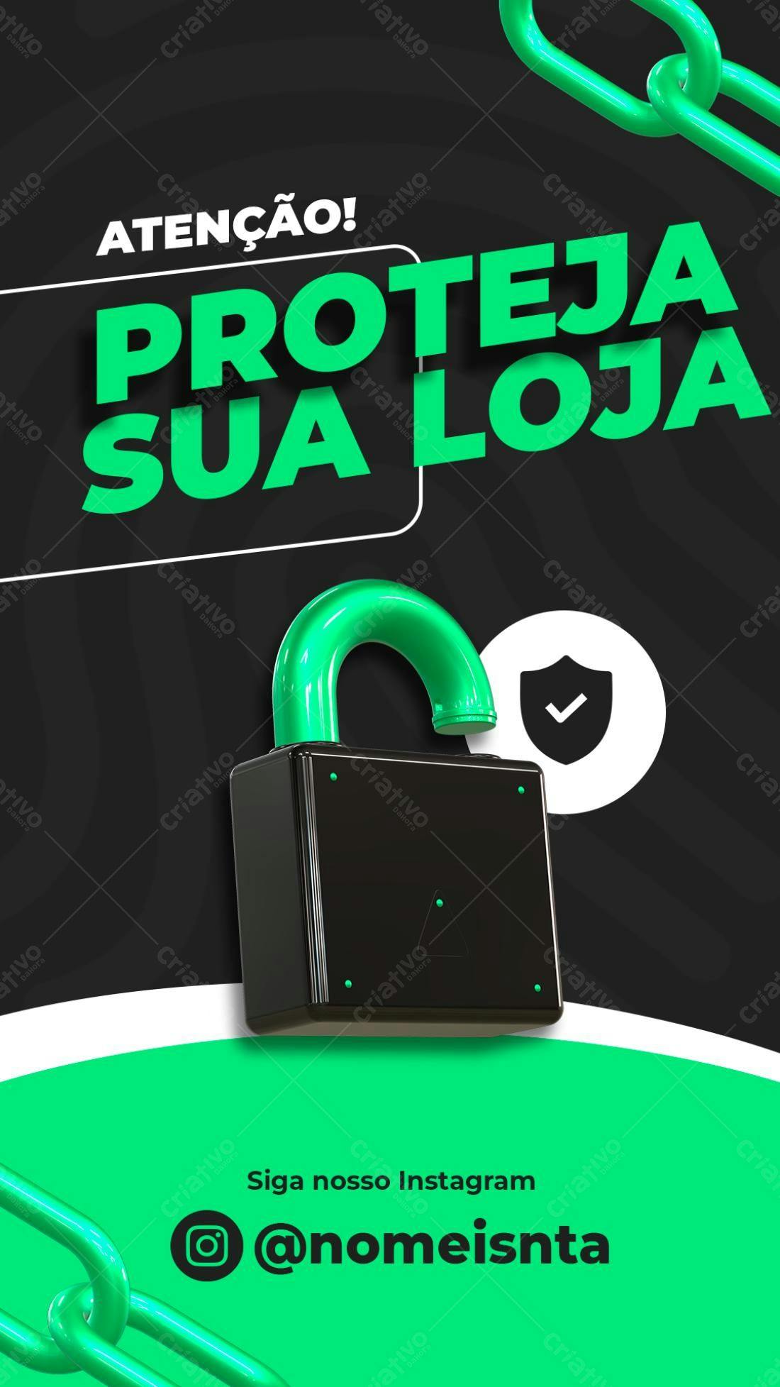Post para Segurança da Loja PSD Editável