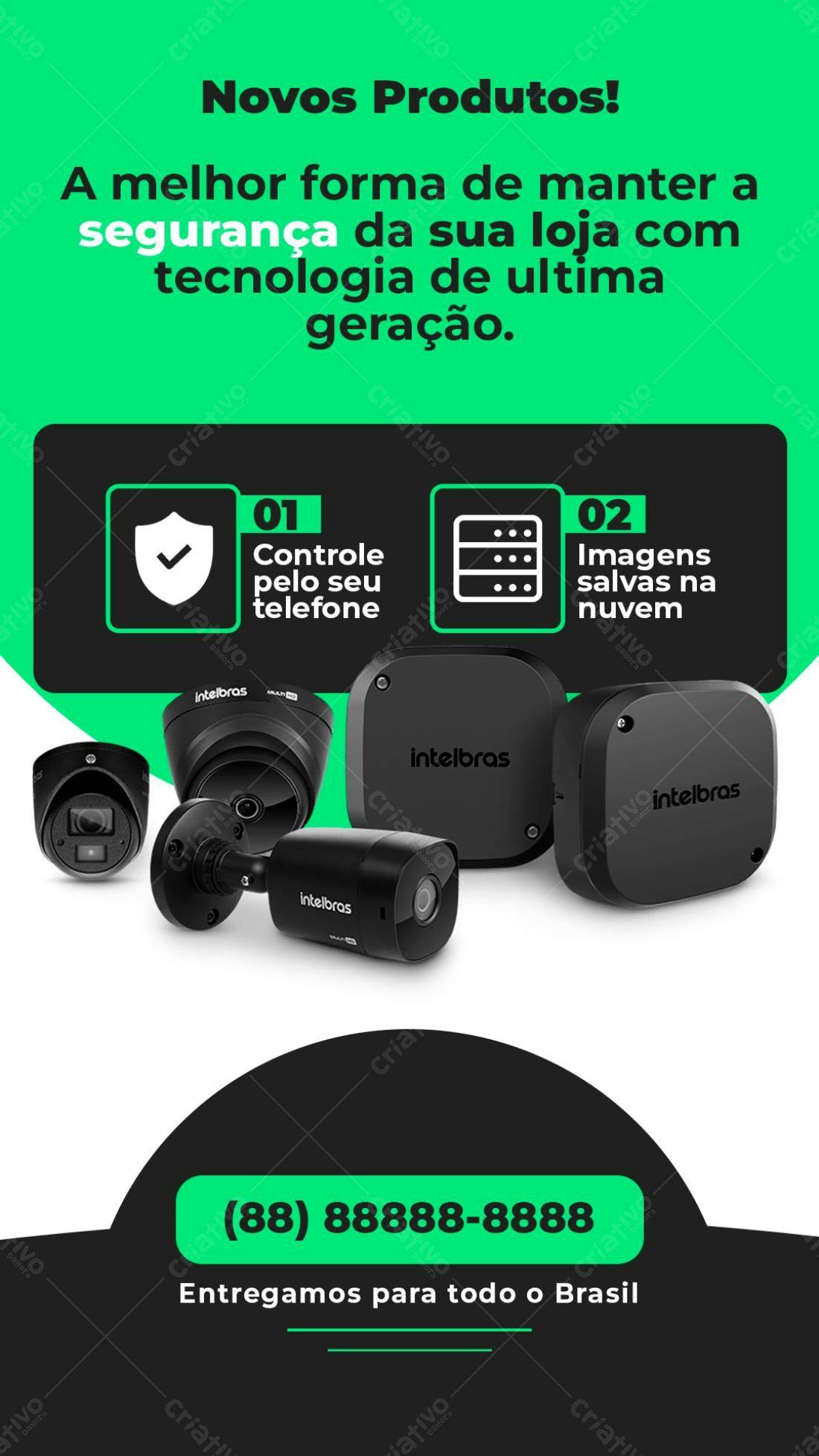Flyer Segurança Eletrônica para Lojas PSD Editável
