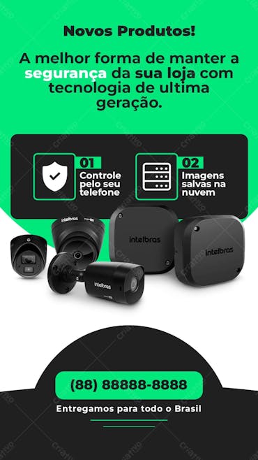 Stories Mantenha Sua Casa Segura Loja De Equipamentos De Vigilância Psd Editável