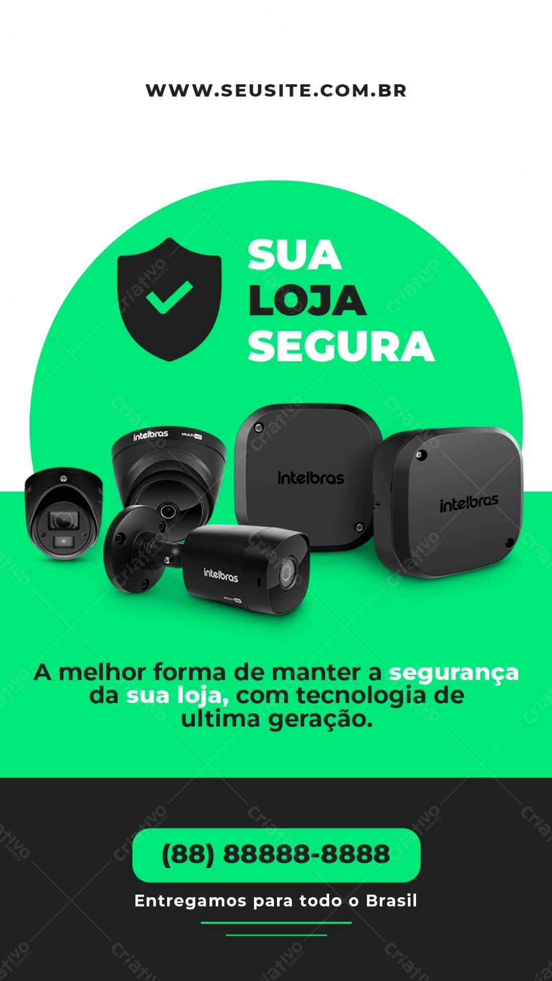 Flyer Segurança Loja Intelbras PSD Editável