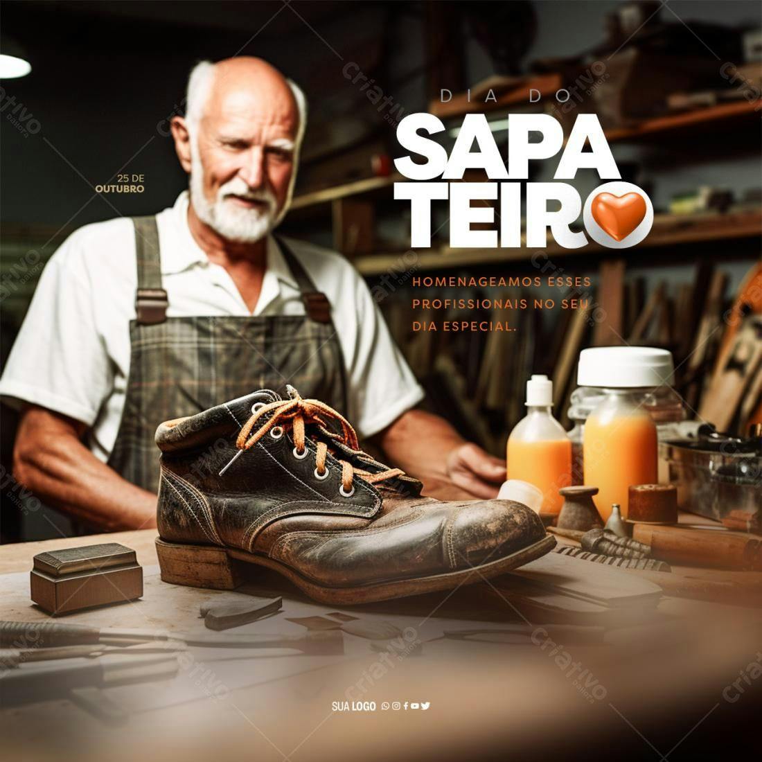 Postagem Dia do Sapateiro PSD Editável