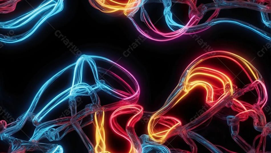 Luzes de neon em fios para composição de cena