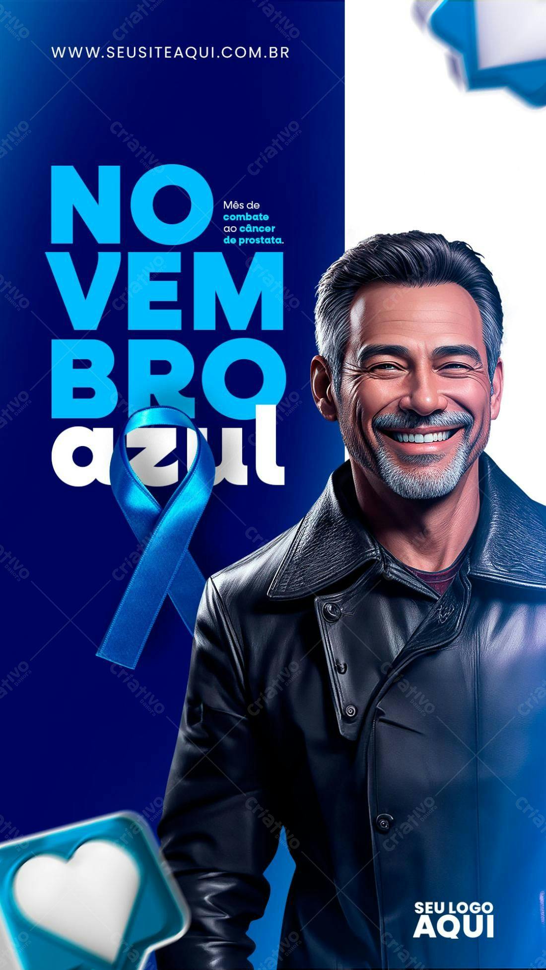 Flyer Novembro Azul PSD Editável