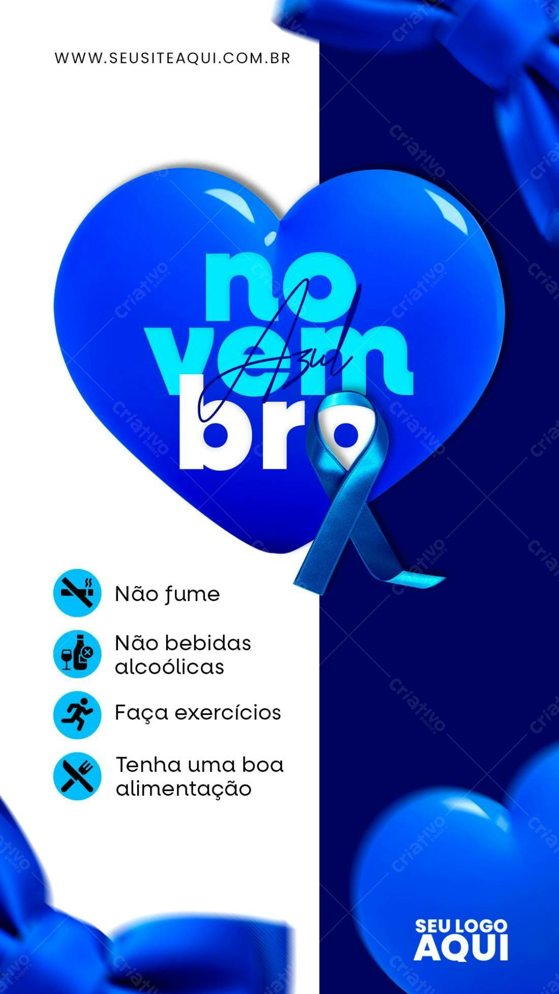 Flyer Novembro Azul PSD Editável