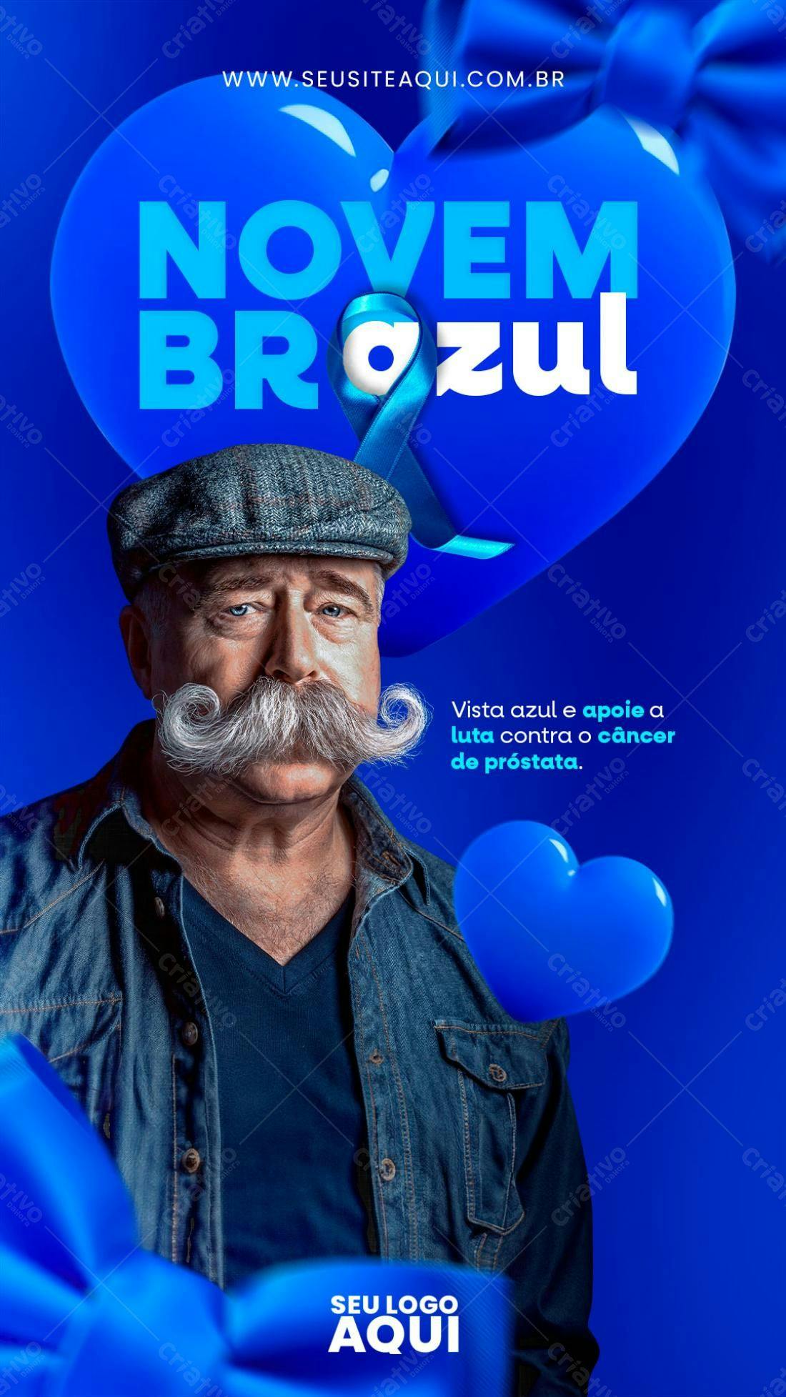 Flyer Novembro Azul PSD Editável