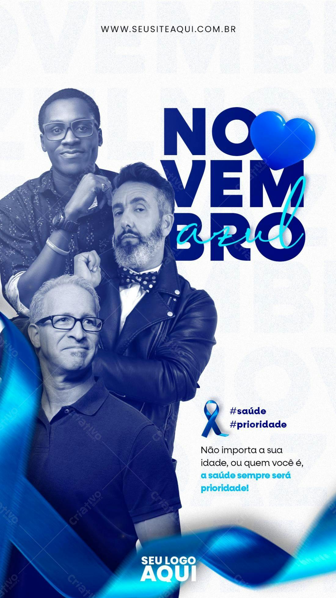 Flyer Novembro Azul PSD Editável