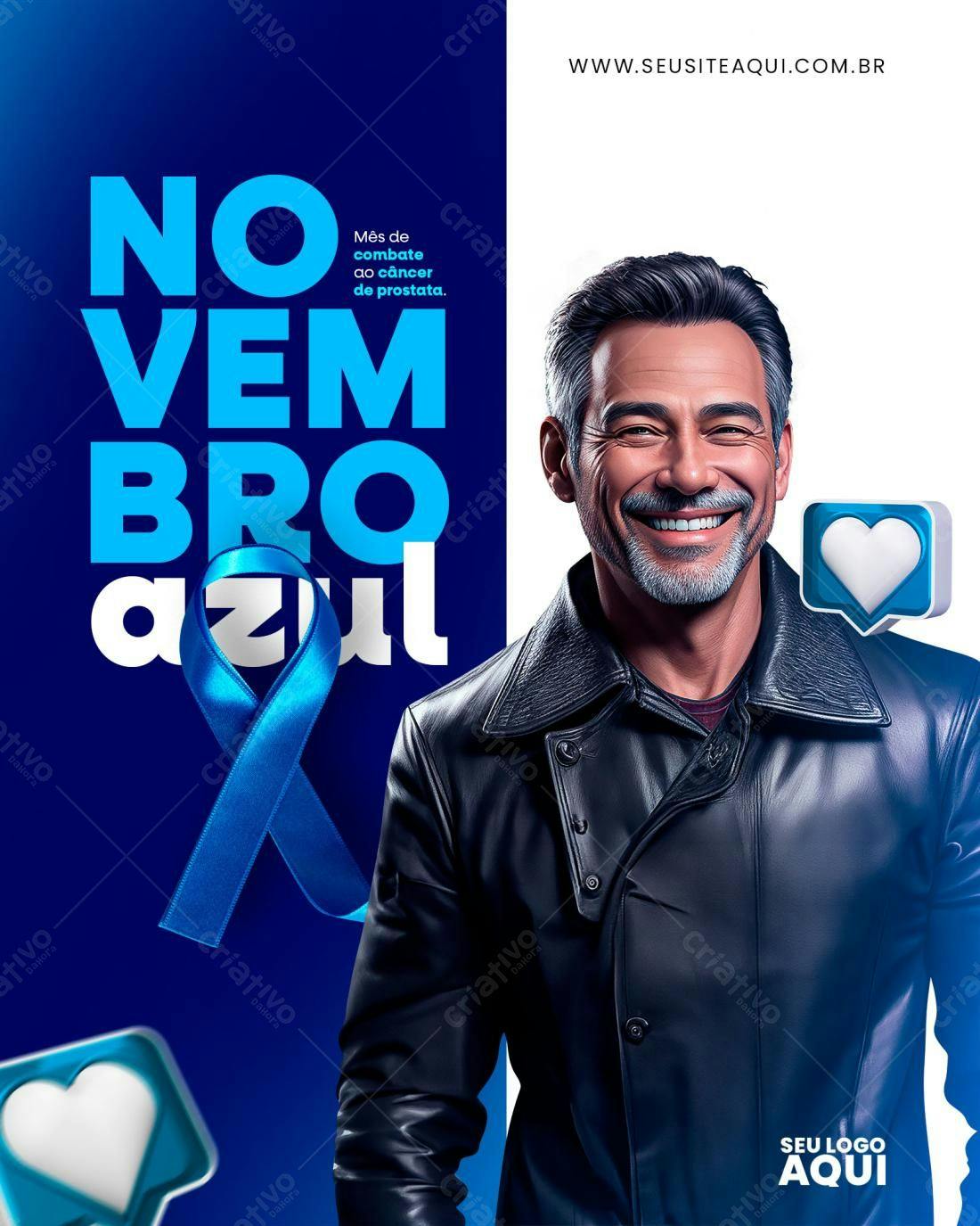Flyer Novembro Azul PSD Editável