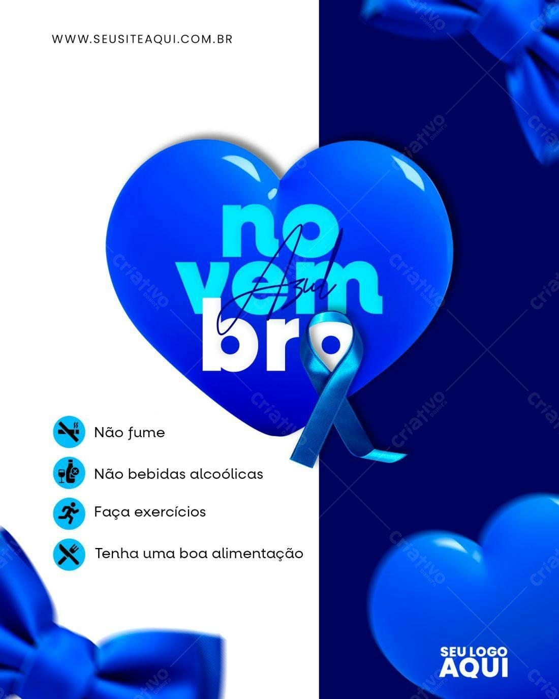 Flyer Novembro Azul PSD Editável