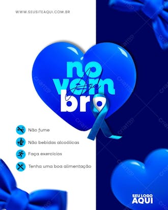 Feed psd | novembro azul | social media | apoie essa causa