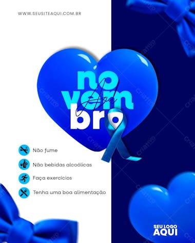 Feed psd | novembro azul | social media | apoie essa causa