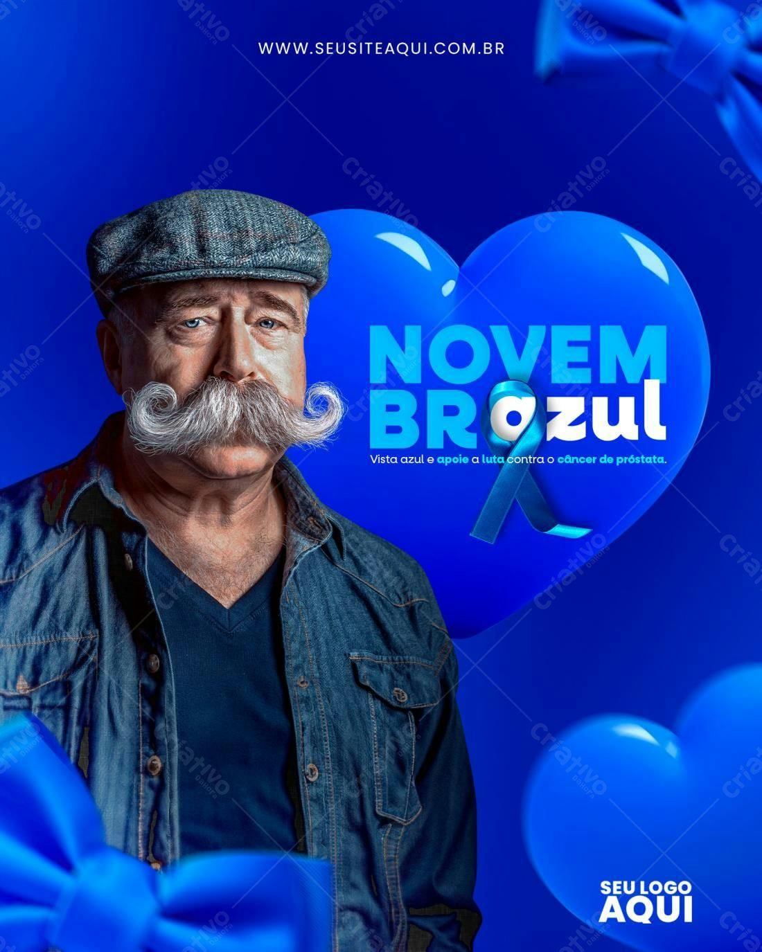 Flyer Novembro Azul PSD Editável
