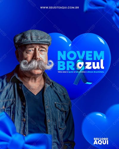 FEED PSD | NOVEMBRO AZUL | SOCIAL MEDIA | APOIE ESSA CAUSA