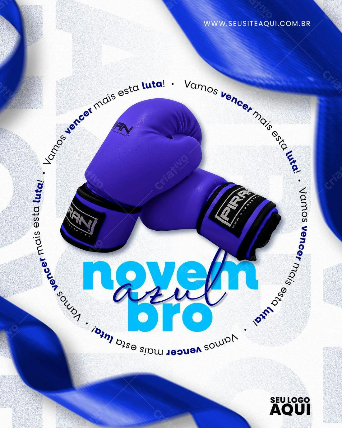 Flyer Evento Boxe Novembro Azul PSD Editável
