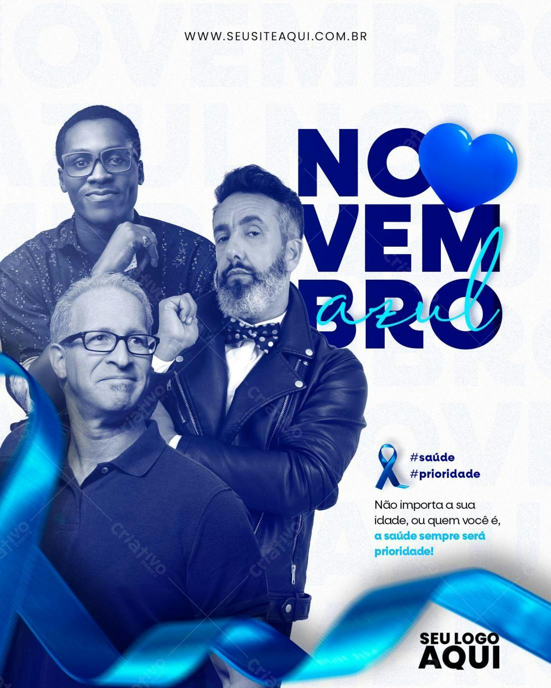 Flyer Novembro Azul PSD Editável