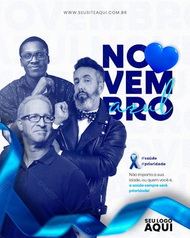 Feed psd | novembro azul | social media | apoie essa causa