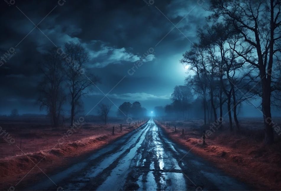 Estrada Sombria De Barro E Terra Chuva E Nuvens