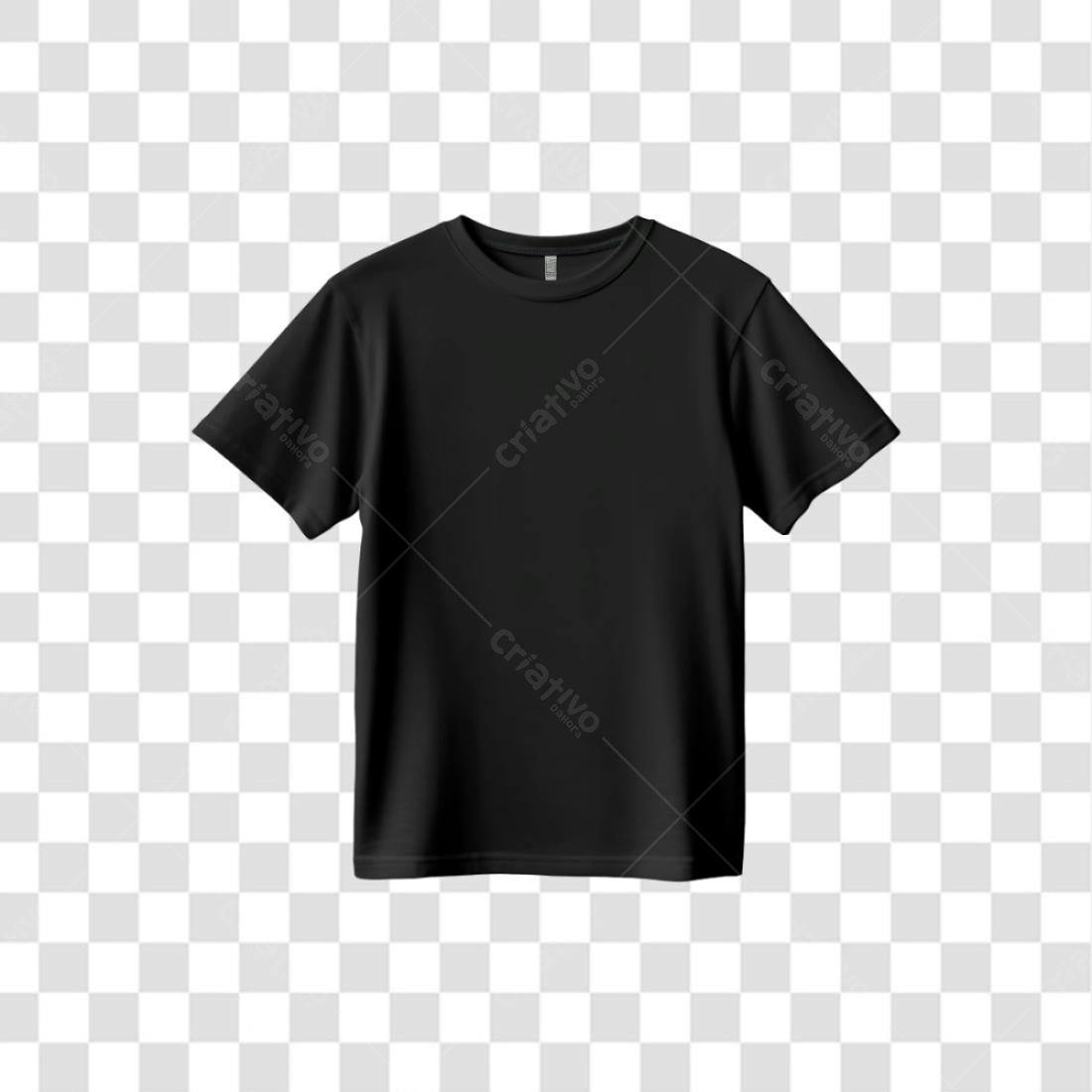 Mockup Camiseta Preta PNG com fundo transparente