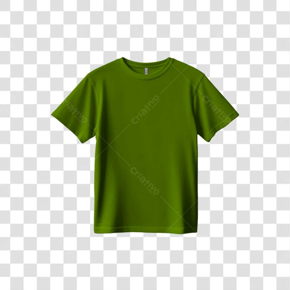 Mockup Camiseta Verde Oliva PNG com fundo transparente