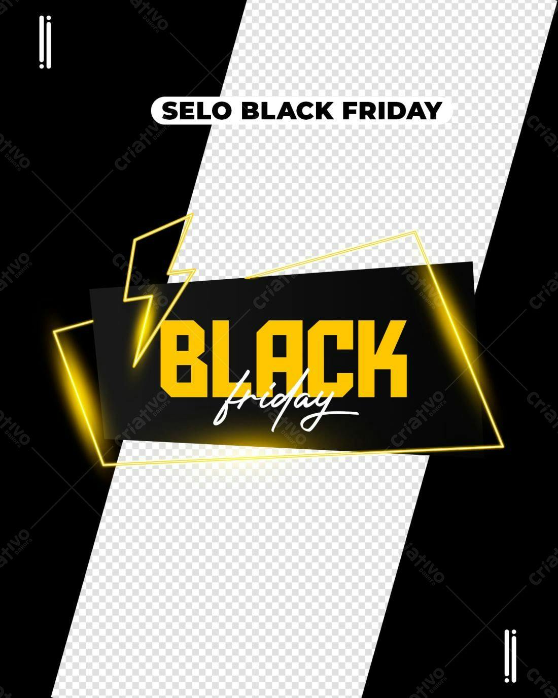 Selo 3D Black Friday Amarelo e Preto