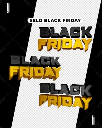 Selo black friday | elemento 3d