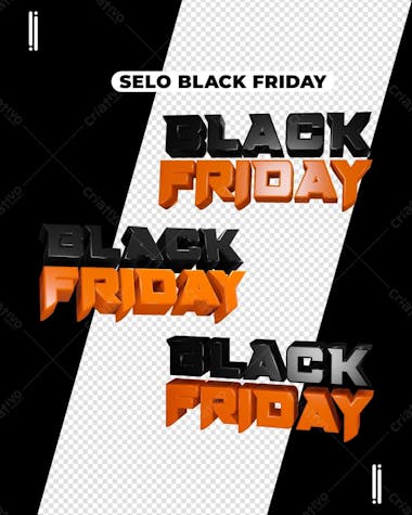 Selo black friday | elemento 3d