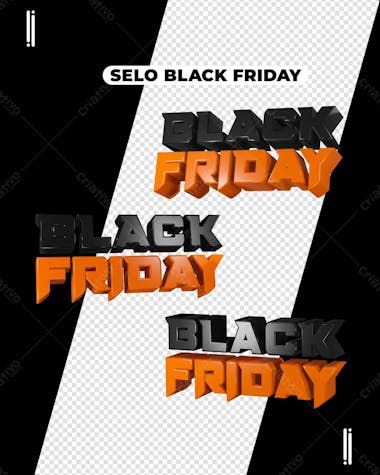 Selo black friday | elemento 3d